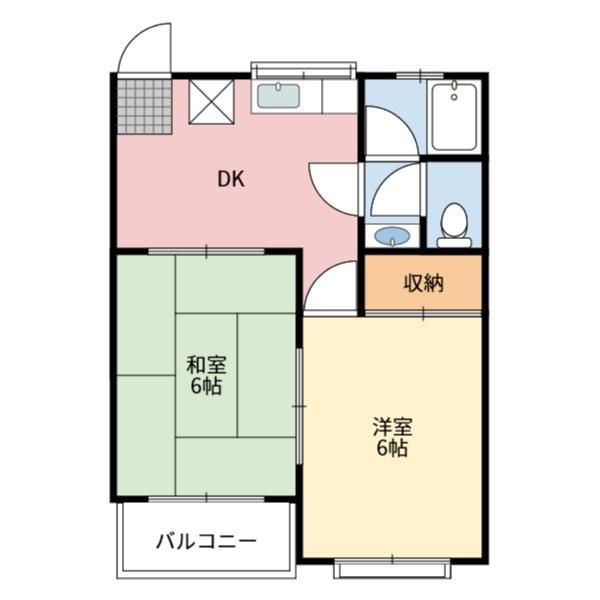 オーランド家中C(2DK/1階)の間取り写真