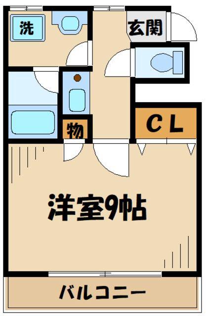 クレディSAWAIII(1K/2階)の間取り写真
