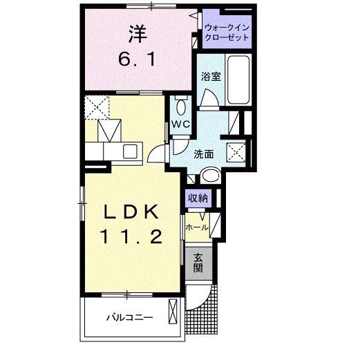 COTARO I(1LDK/1階)の間取り写真