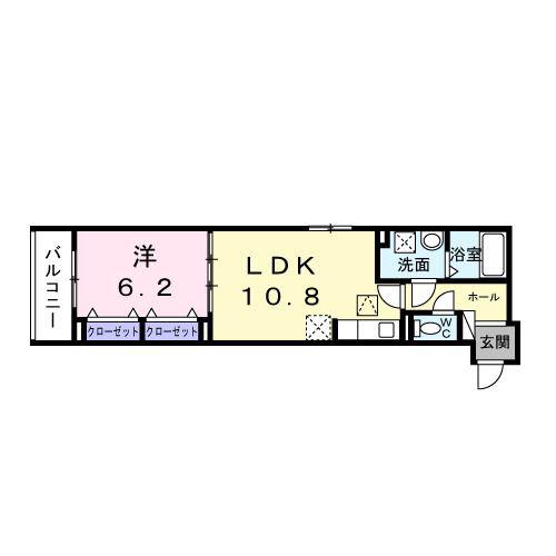 ヒカルサ和歌山城北サウス(1LDK/1階)の間取り写真