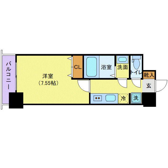 アーバングリーン仙台東口(1K/4階)の間取り写真