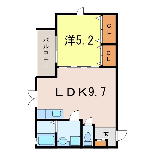アルファーステイ T・H(1LDK/1階)の間取り写真