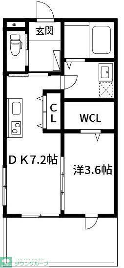 ビューノ・クレール(1DK/1階)の間取り写真
