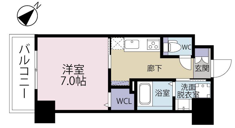 FLATS別院(1K/3階)の間取り写真