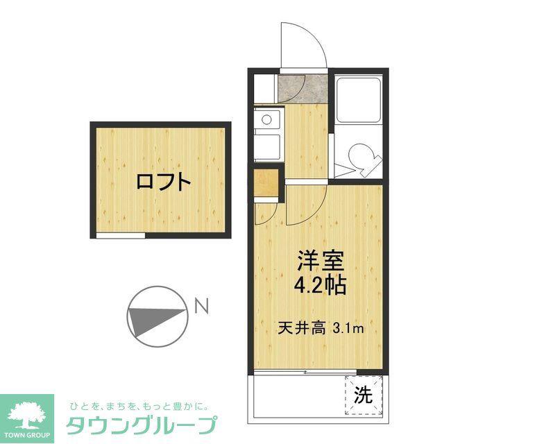 レジデンスオオキ(1K/1階)の間取り写真
