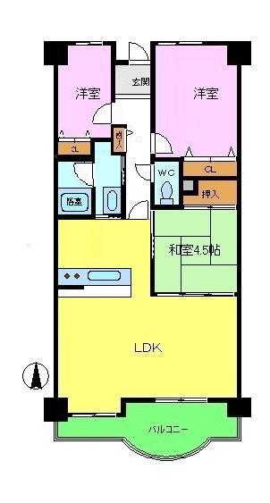 美加の台南海アーバンコンフォート弐番館(3LDK/7階)の間取り写真
