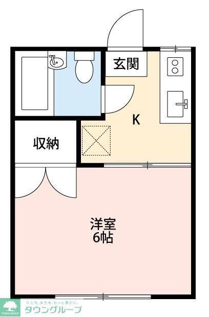 ランドハイツ(1K/2階)の間取り写真