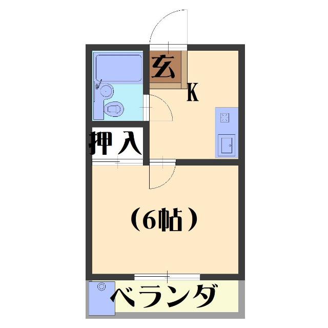 コーポポエム(1K/2階)の間取り写真