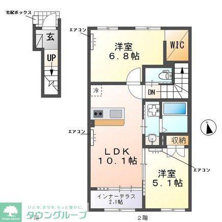 ヴァンベール(2LDK/1階)の間取り写真