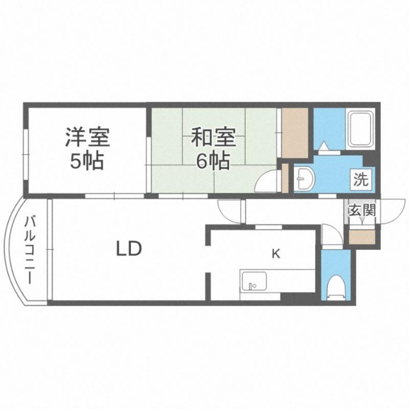 パストラル平岸(2LDK/3階)の間取り写真