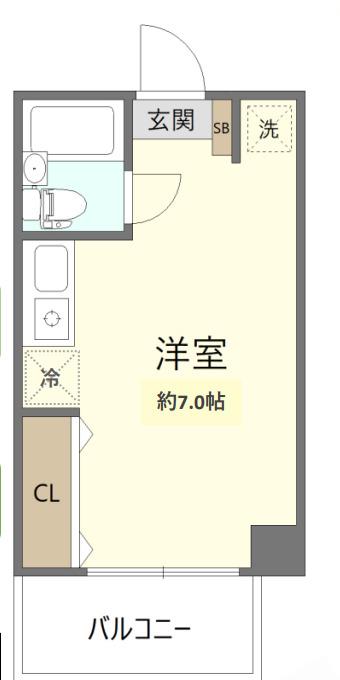 大森山王濱栖鳳(ワンルーム/4階)の間取り写真