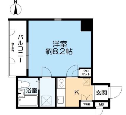 コスモフォーラム四条(1K/8階)の間取り写真