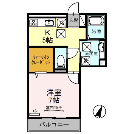 リーフ クレール(1K/1階)の間取り写真