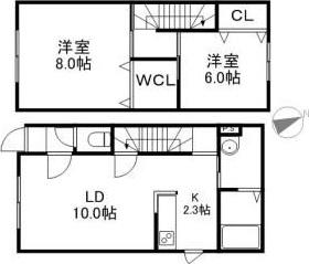 ノースシティ西宮の沢(2LDK/1階)の間取り写真