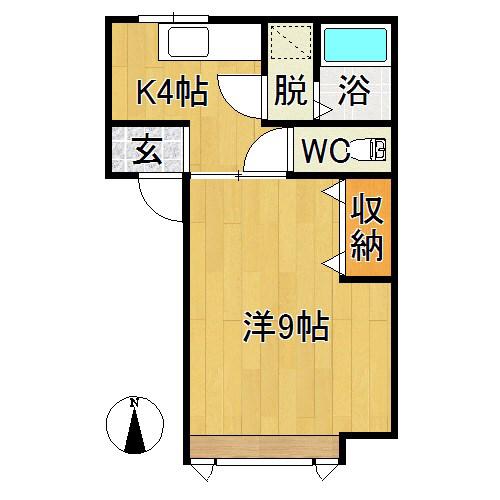城南SKハイツ(1K/2階)の間取り写真