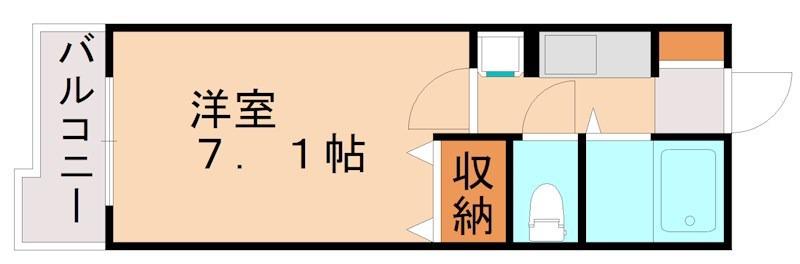 ハートピア鍛冶町(1K/7階)の間取り写真