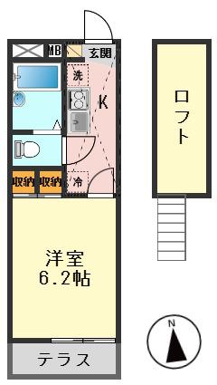 リファレンス新小岩(1K/1階)の間取り写真