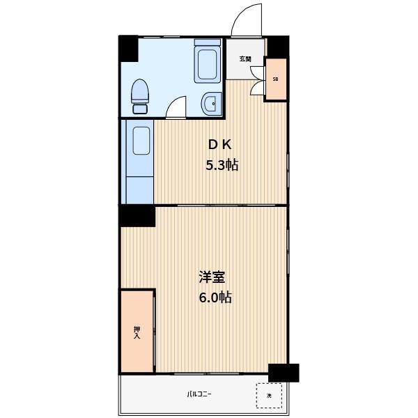 トーシンコーポ(1DK/3階)の間取り写真