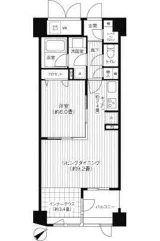 コスモリード新宿余丁町(1LDK/1階)の間取り写真