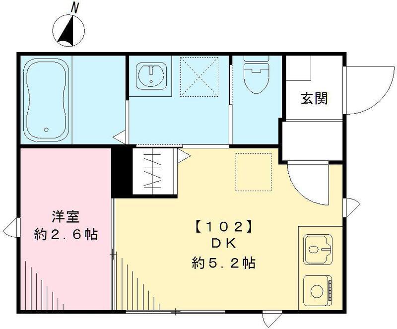 CASA OLIVA(1DK/1階)の間取り写真