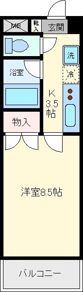 いとう仙(1K/3階)の間取り写真