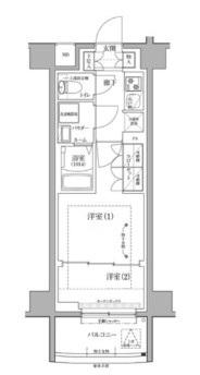 RELUXIA国分寺(2K/B1階)の間取り写真