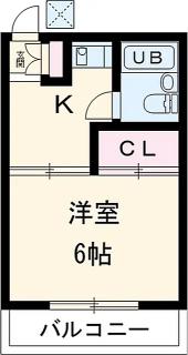 ハウスパフューム(1DK/2階)の間取り写真