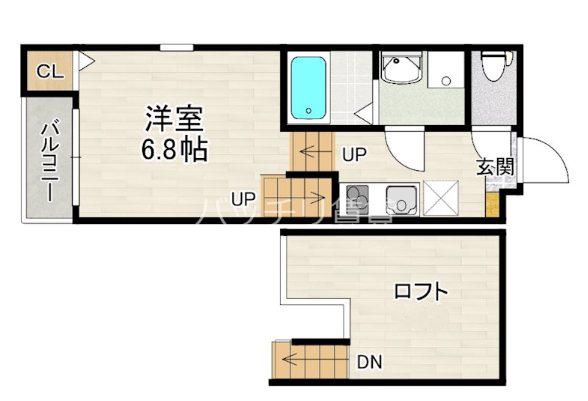 プティボヌール(1K/1階)の間取り写真