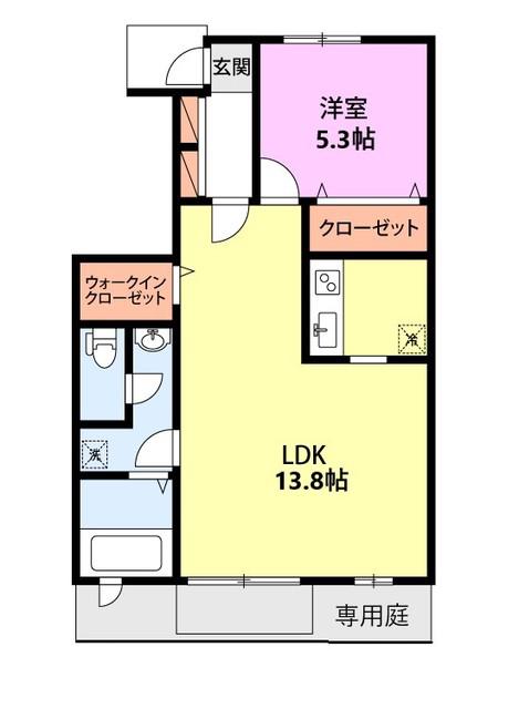 SWEET BOA(1LDK/1階)の間取り写真