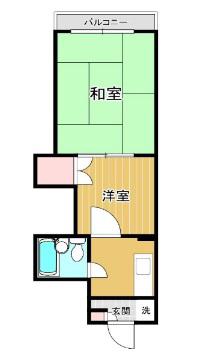 東川口宝パレス(2K/3階)の間取り写真