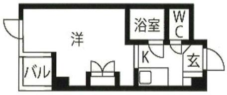 ヴィラパサージュ(1K/1階)の間取り写真