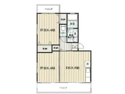 EMUTWO(2DK/3階)の間取り写真