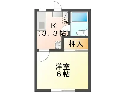 アルソーレ東広島六番館 (1K/1階)の間取り写真