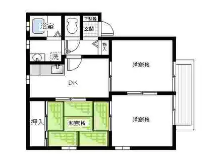 風見本郷(3K/1階)の間取り写真