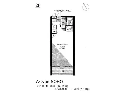 I-AGE(ワンルーム/2階)の間取り写真