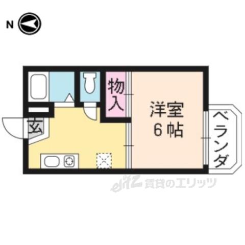 コスモ桂(1K/1階)の間取り写真