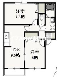 メゾンラフィネすずらん(2LDK/2階)の間取り写真