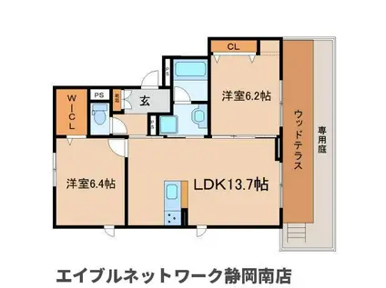 CASA 佐(2LDK/1階)の間取り写真