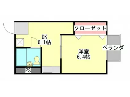 シティハイツ石本(1DK/2階)の間取り写真