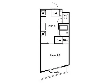 第2塚本ハイツ(1DK/4階)の間取り写真