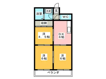 サンライフ今渡(3DK/4階)の間取り写真