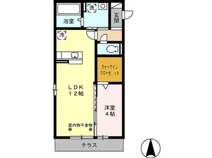 アドバンスS(1LDK/1階)の間取り写真