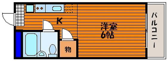ウェーブレジデンス津島(1K/1階)の間取り写真