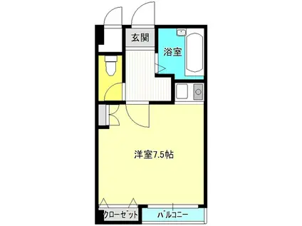 CALME栄町(ワンルーム/5階)の間取り写真