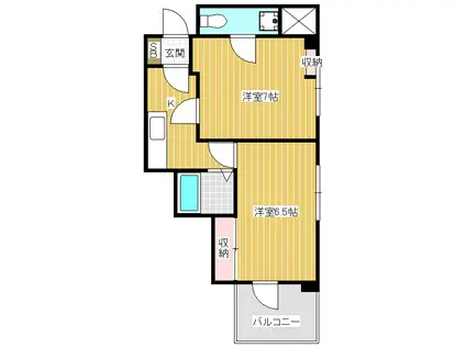 あすみ桜(2K/1階)の間取り写真