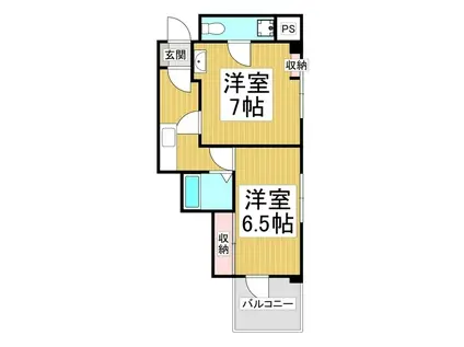 あすみ桜(2K/1階)の間取り写真