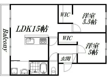 寺島レジデンス(2LDK/3階)の間取り写真