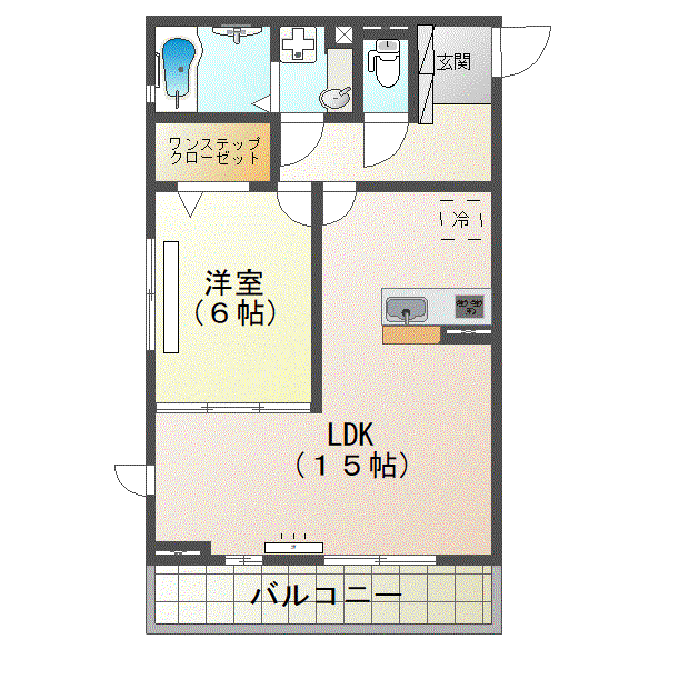 スターハイム(1LDK/3階)の間取り写真