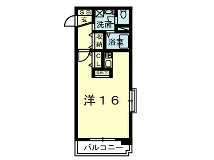 ライズ平成けやき通弐番館(ワンルーム/2階)の間取り写真