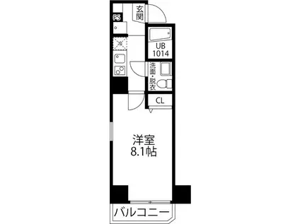 LIBERTE YOTSUGI(1K/5階)の間取り写真